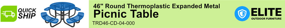 Quick Ship ELITE 46" Round Thermoplastic Picnic Table for Schools